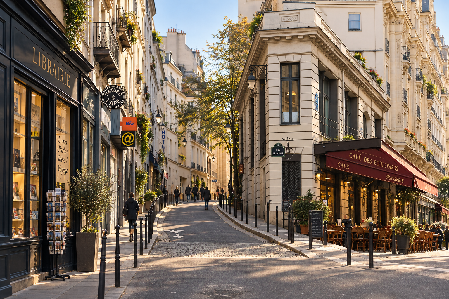 Rue de la Lune og Bonne-Nouvelle i Paris